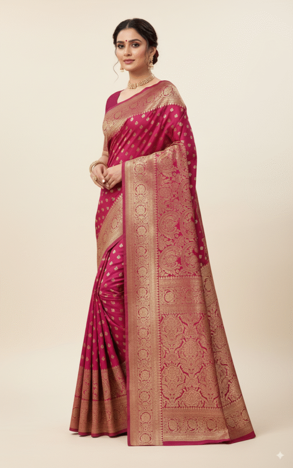 Royal Banarasi Silk Saree with Zari Weaving – Perfect for Weddings & Festive Wear
